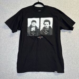 Rook Home Alone Mens Medium Wet Bandits Jail Mug Shots Graphic T Shirt Black